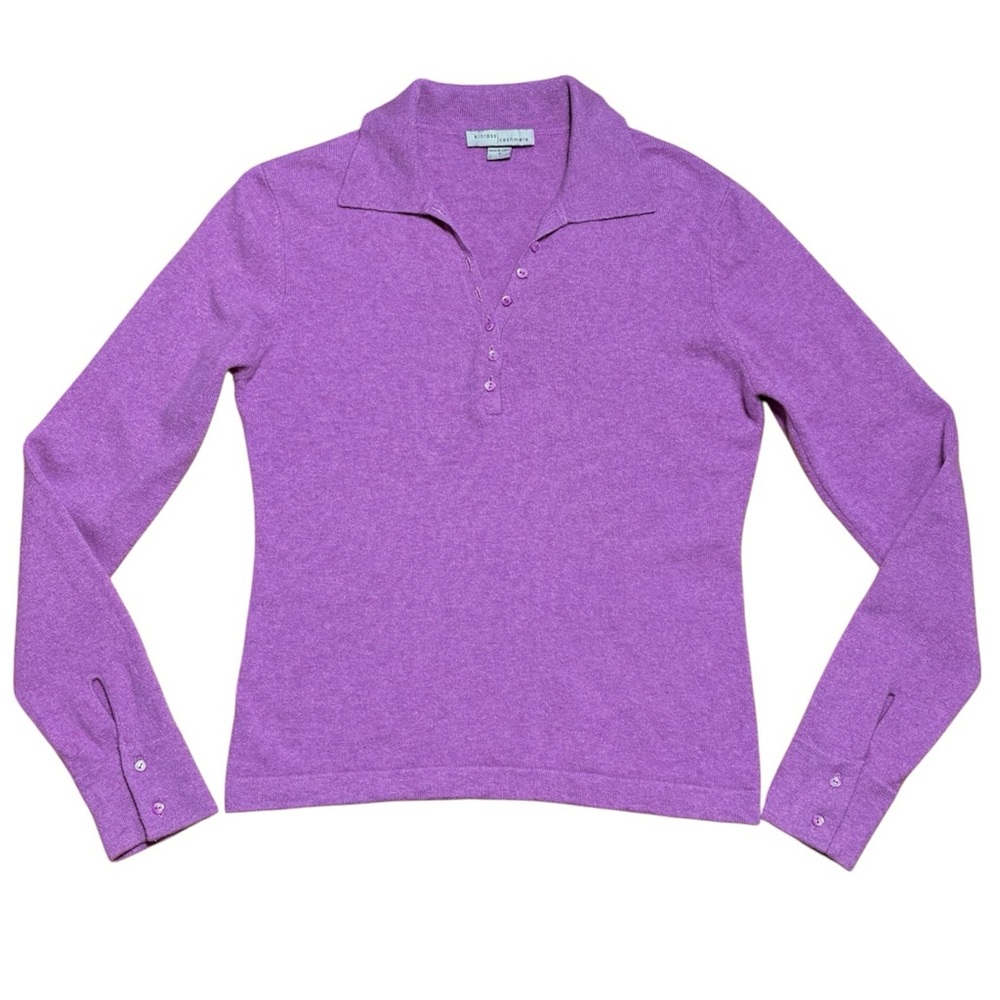 Kinross Wm’s 100% Cashmere Partial Button Down Sweater NWOT In Pink Purple Sz S